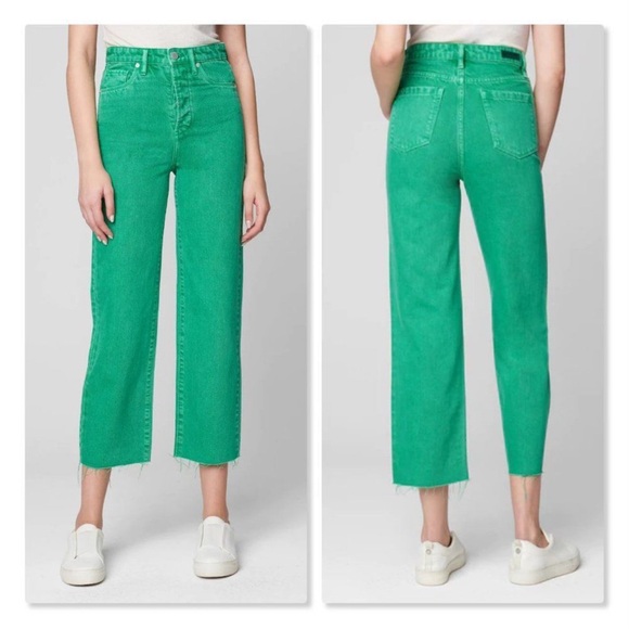 Blank NYC Denim - Blank NYC | 'The Baxter' Green High-Rise Crop Straight Leg Jeans - size 26